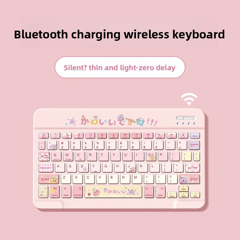 Wireless Bluetooth Keyboard Set For Apple Huawei Xiaomi Tablet PC Special External iPad Keyboard Mouse Set Office Silent No Delay Comfortable and Thin Little Monster Tablet Accessories