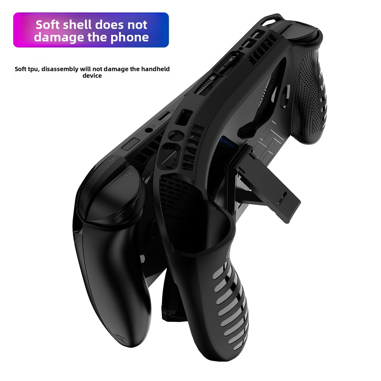 Suitable for ROG Xbox ally X handheld TPU protective case with back bracket, non-slip and anti-drop protective case