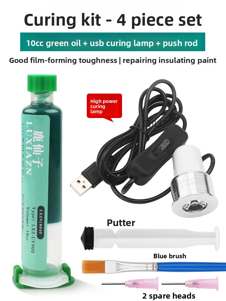 UV curing black oil for solder mask curing green oil solder mask blue oil black oil repair pcb circuit board insulating paint UV lamp Laptop Mobile Phone Repair tools