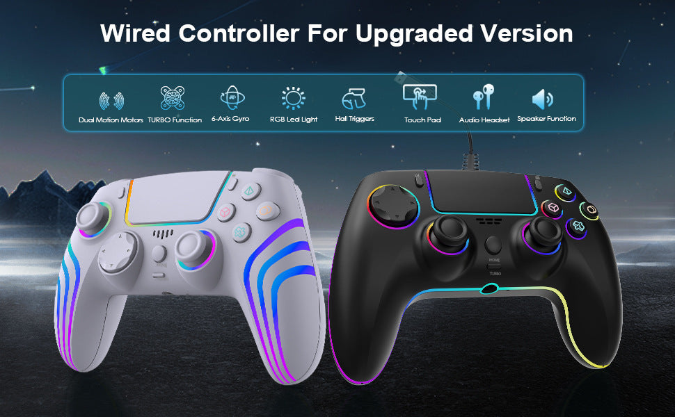 P5 wireless gamepad with colorful RGB light vibration continuous hair six-axis Switch computer handle SZ-5003G