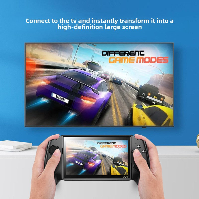 7" inch X20 IPS HD Dual joystick psp 4500mAh rechargable 2.4G Support wireless gamepad Linux games Handheld Game Player console GBA nostalgic retro NES game console FC