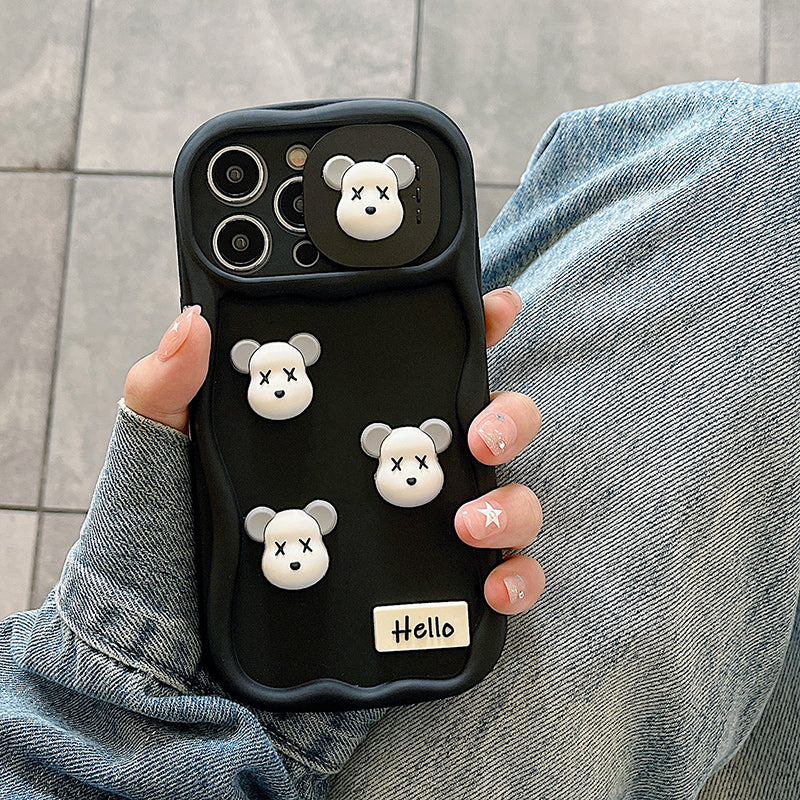 Accessories three-dimensional violent bear for Apple 14 mobile phone case new couple niche iphone15promax boys and girls 11