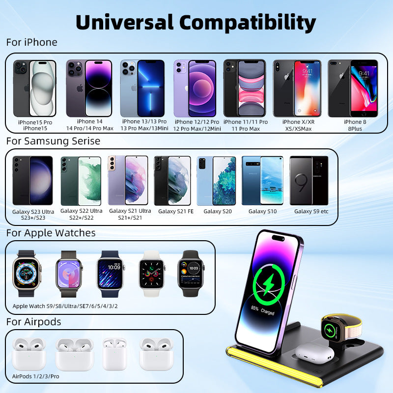 C27 3-in-1 wireless charging folding  Apple Samsung wireless charging