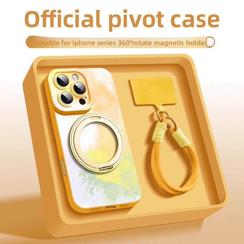 For iPhone 16promax mobile phone case iphone15 liquid silicone 360 ° magnetic suction bracket ultra-thin protective case anti-drop plus all-inclusive matte MagSafe hard case Phone accessories