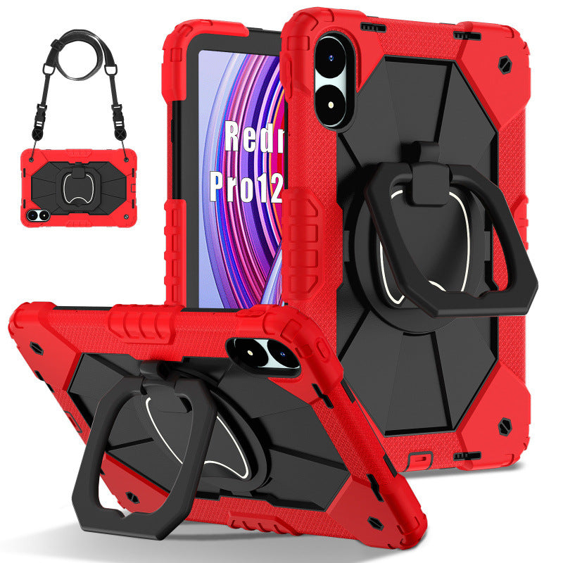 Applicable Xiaomi Redmi pad Pro 12.1 2024 Silicone protective cover Three-proof bracket Rotary flat case protective Accessories