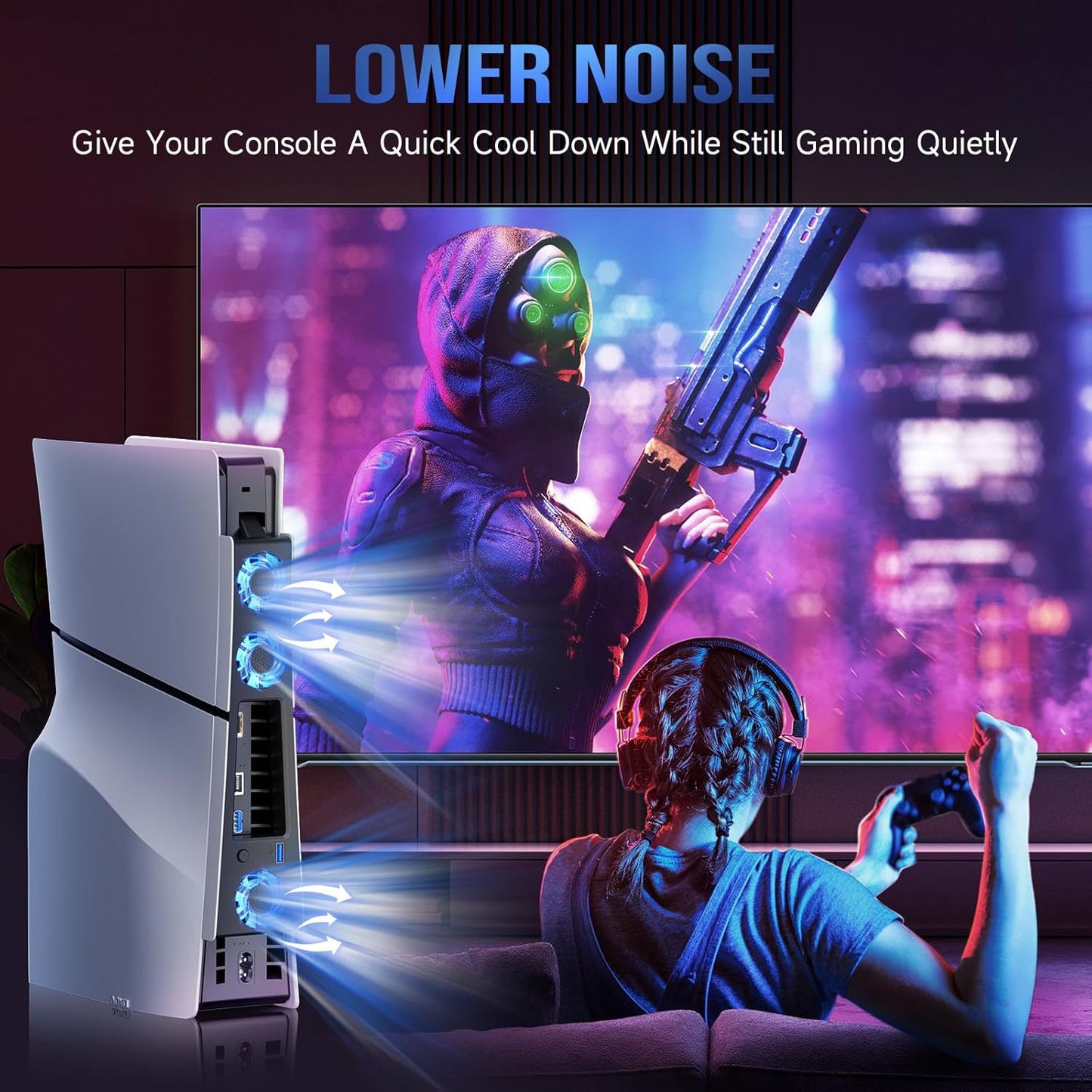PS5 SLIM host rear fan PS5 thin machine radiator game console temperature control fan cooler
