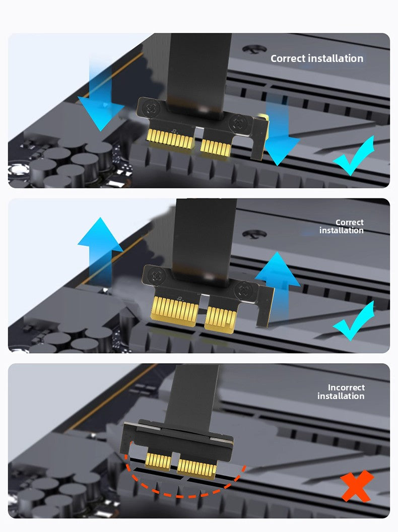 PCIEx1 extension cable 1X wireless network interface card adapter cable hard disk slot PCIE4.0/3.0 for DMA extension cable Repair Tools
