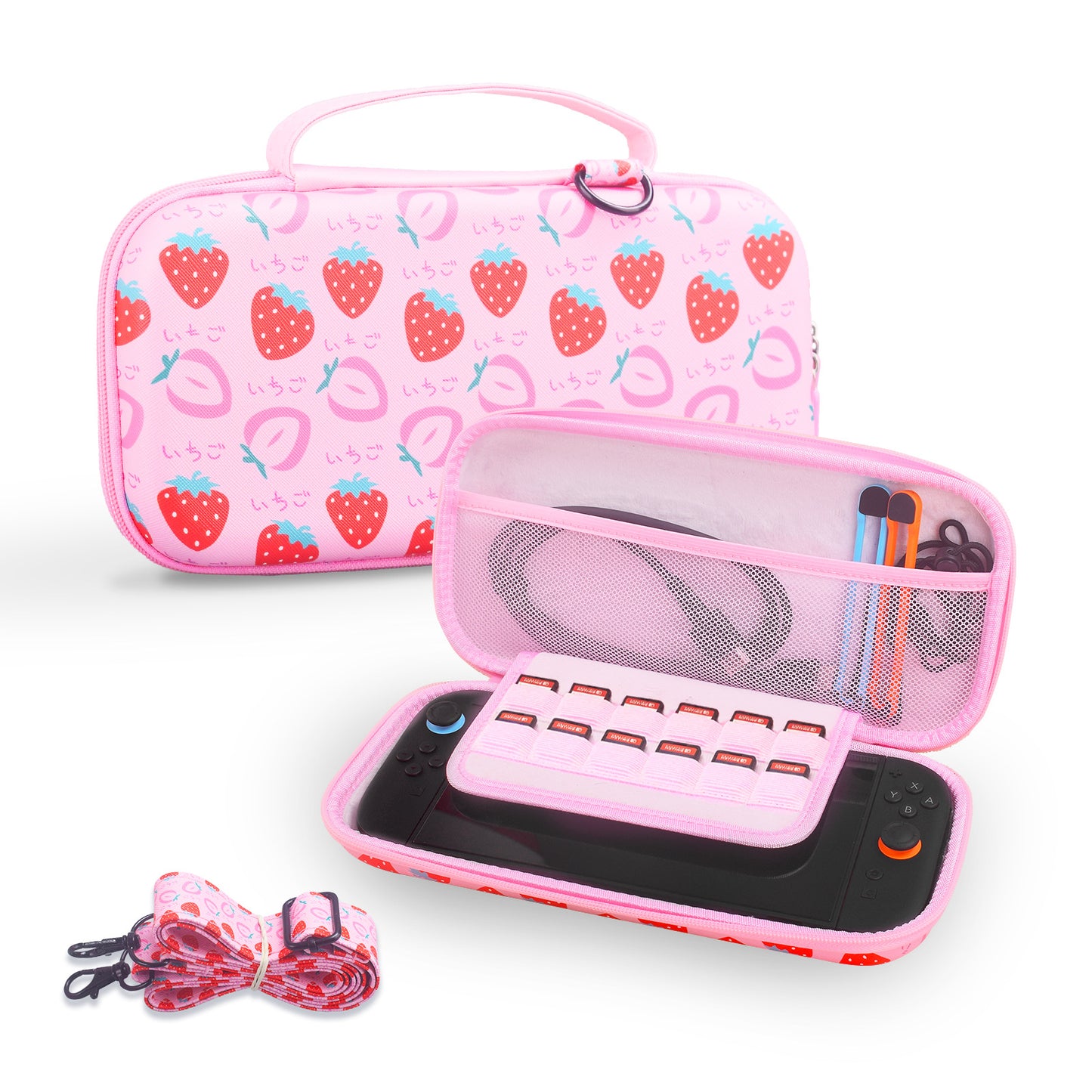 Applicable Nintendo Switch 2 Storage Bag NS2 Game Console Bag EVA Hard Bag Strawberry Bag Oblique Span Bag Shoulder Strap