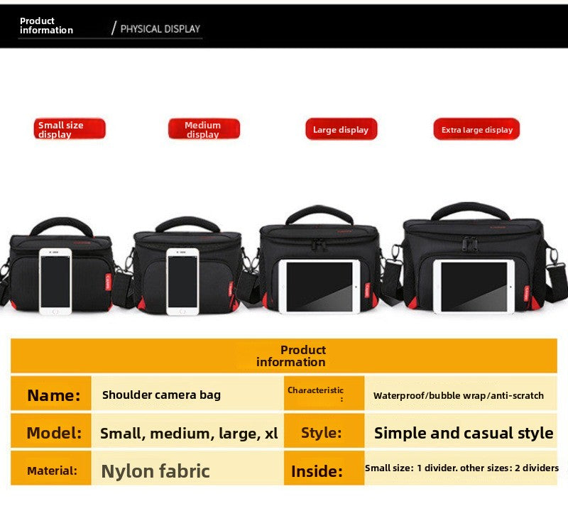 Suitable for Canon camera bag SLR shoulder bag 200D 800D 700D 750D 80D 550D 60D 5D3 Digital camera accessories