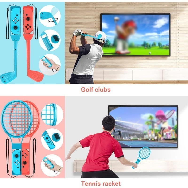 Switch Sports10 in 1 Somatosensory Sports NS Tennis Racket Golf Fitness Ring Lightsaber Accessories Set