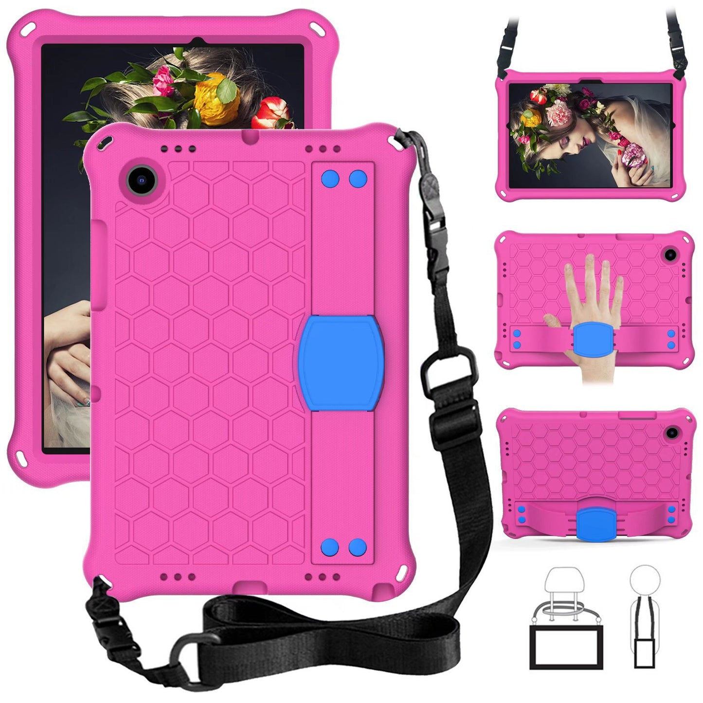 Applicable S6lite Samsung Tablet P610 Protective Case P619 Children's A7 Bracket EVA Anti-drop Case A8 Shoulder Strap protective Accessories