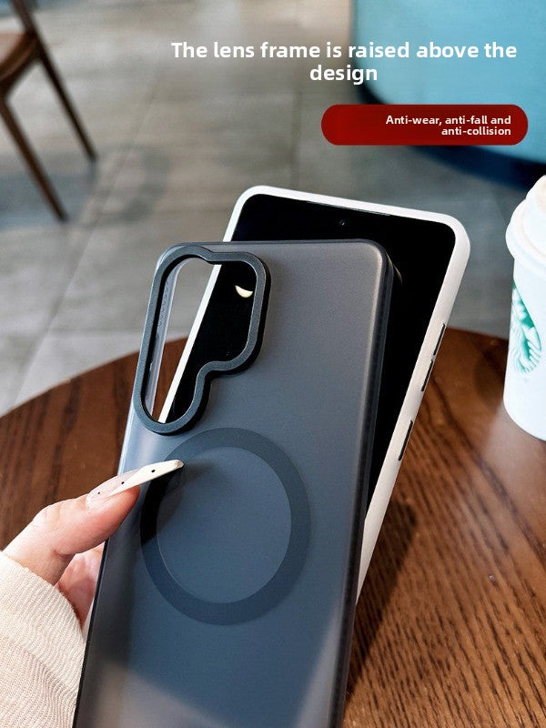 Light sand magnetic suction for Samsung S26ultra S25 Ultra S25+ mobile phone case New S26 + protective case Light sand magnetic suction ultra-thin matte 25ultra anti-drop all-inclusive premium soft edge hard case Phone accessories