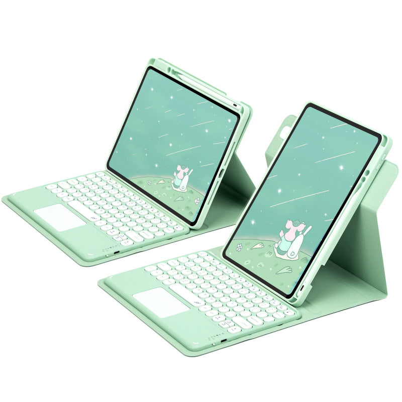 Applicable to iPad 10 generation Pro11 inch Bluetooth keyboard 360 degree rotating case Air4 leather case 5 acrylic bracket protective Accessories