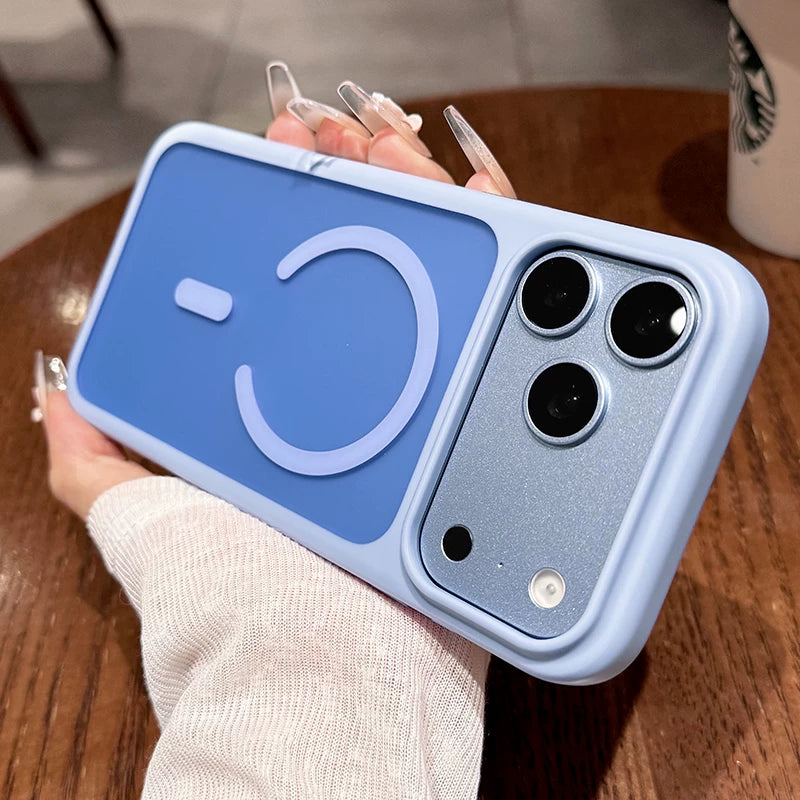 Semi-transparent matte magnetic suction For iPhone 18promax mobile phone case new iPhone17 new color scheme matte texture 16pro large hole lens advanced sense of men and women shell Phone Accessories