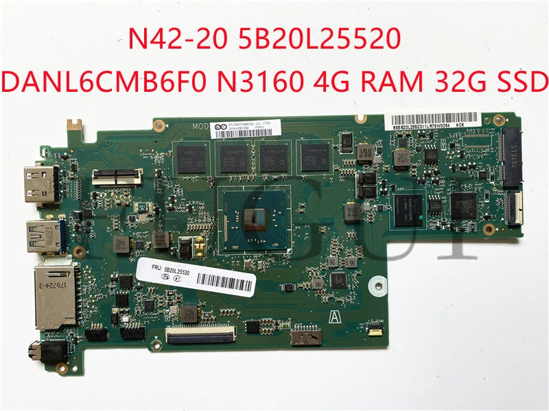 (Shipping fee not include)Lenovo/ lenovo motherboard system board N42-20 5B20L25520 DANL6CMB6F0 N3160 4G 32G