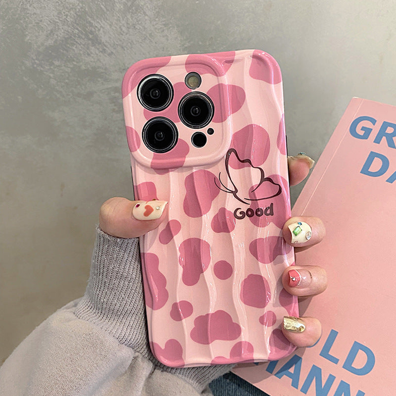 Accessories ins wind girl heart pink leopard print for apple 15promax mobile phone case iphone14pro new 13p