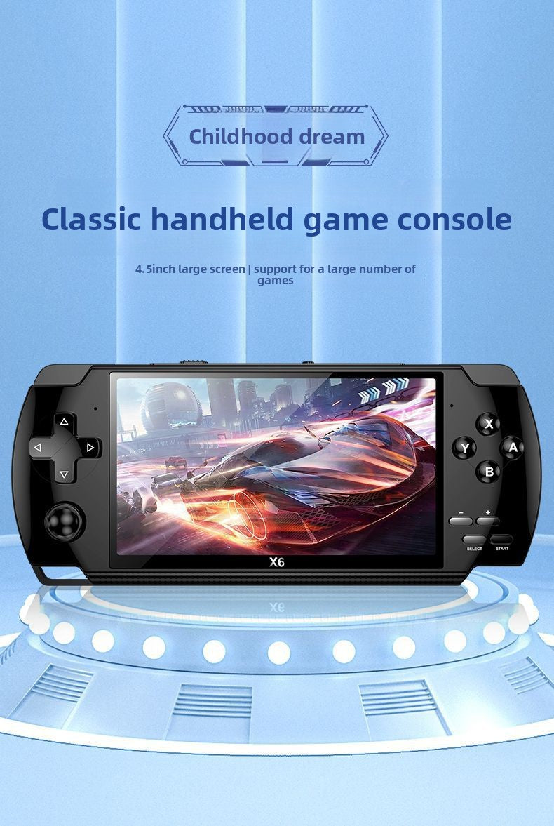 4.5" inch X6 IPS HD psp 1200mAh Type C rechargable 2.4G Support wireless gamepad games Handheld Game Player console GBA  NES