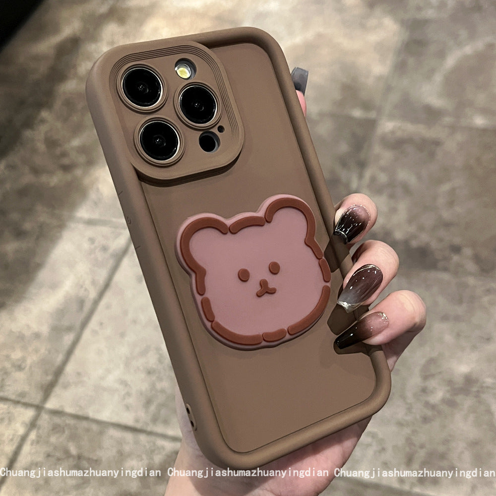 Accessories Pink Bear Soft Silicone Suitable for Apple 15 mobile phone case iphone14promax new 13 will not hit the case 12p