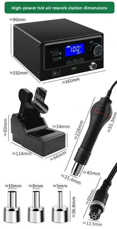 Welding table electric soldering iron hot air gun 2-in-1 mobile phone repair dismantling welding gun small high temperature solder 8586d phone laptop repair tools