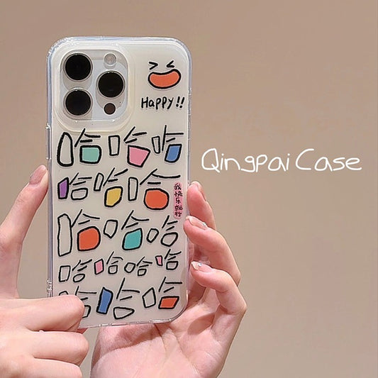 Accessories girl heart color text haha applicable to apple 15promax mobile phone case iphone13 new 14pro women