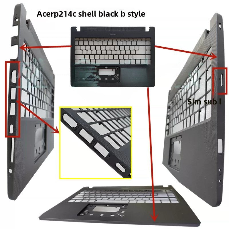 Cover case Keyboard For ACER TravelMate P214 P40 N19Q7 lcd back housing rear bezel top case palmrest upper keyboard bottom hinge cover Acer laptop repair parts