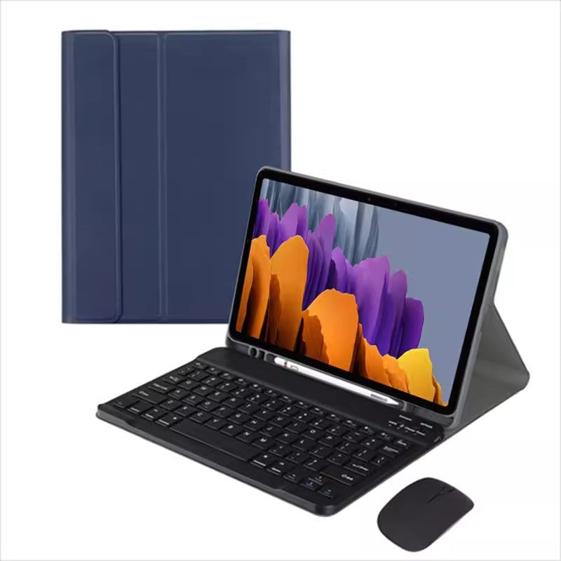 Applicable to Samsung S6 Lite Tablet S9FE Bluetooth Keyboard 11 Inch S8 Leather Case S7 Pen Slot Silicone Case A9 + Mouse protective Accessories