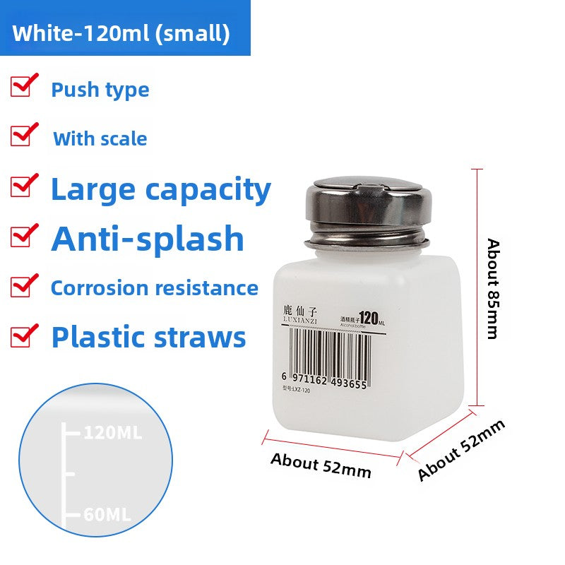 Thickened pressing glass alcohol bottle anti-corrosion washing water mobile phone repair pressing bottle cap automatic Repair tools