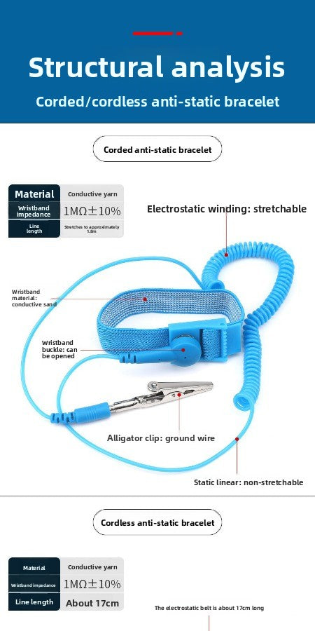 Wireless anti-static bracelet, human body static cordless, electronic wired to remove static ring  Laptop Mobile Phone Repair tools