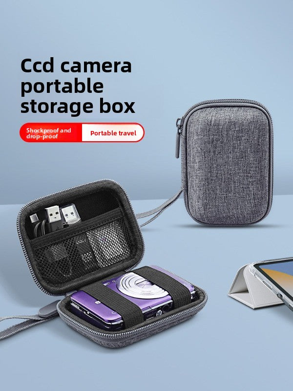 OLYSON CCD Camera Bag Small Camera Case Card Storage Box Digital Camera for Sony Canon ixus Fuji Nikon Samsung Panasonic Hard Case Drop-proof Waterproof Portable Bag Digital camera accessories