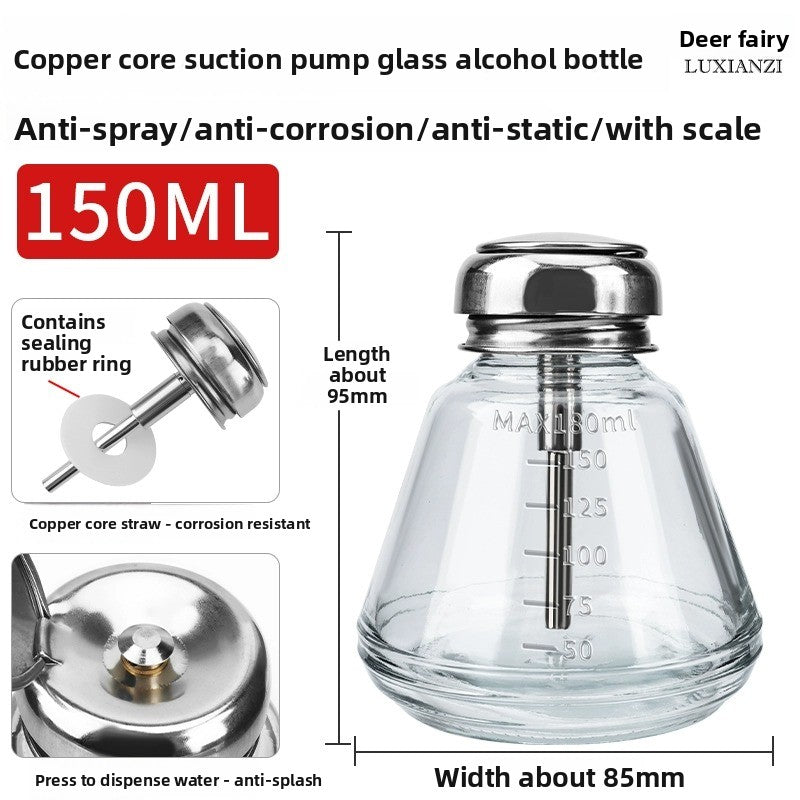 Thickened pressing glass alcohol bottle anti-corrosion washing water mobile phone repair pressing bottle cap automatic Repair tools