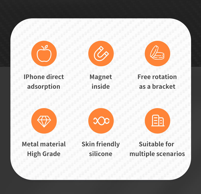 Upgraded magsafe double-sided magnetic bracket carbon fiber multi-function 360 ° ring buckle folding mobile phone holder