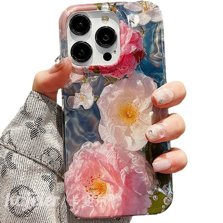 Accessories Suitable for high-end and beautiful hibiscus flower bracelet iphone15pro max mobile phone case Apple 13 new model