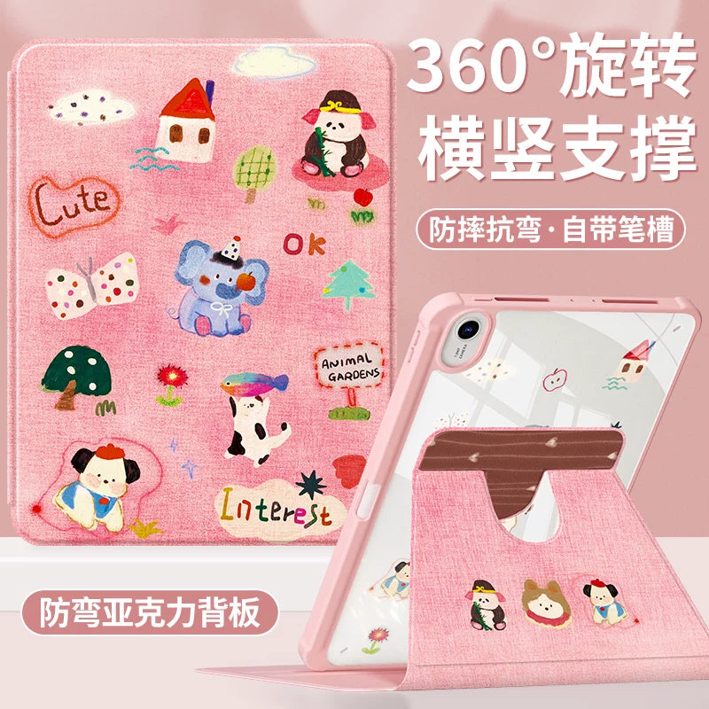 For Huawei matepadair protective case 2025 matepad11 tablet case padse with pen slot pro12.2 rotation 2023 all-inclusive 115s soft light version acrylic 2 cute cat Tablet Accessories