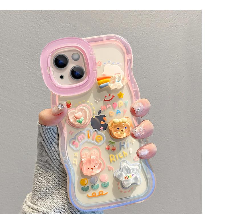 Accessories Cloud doll for Apple 14iPhone15Pro dual bracket new cute niche mobile phone case creative trend