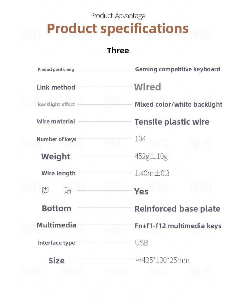 Silver Carving KMS00 Luminous Keyboard Mouse Headset Three or four-piece set USB wired game mechanical feel computer pad