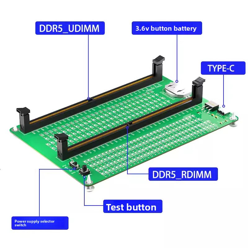 DDR3/DDR4/DDR5 memory stick repair and inspection tool notebook with light tester memory stick diagnostic card laptop repair tools