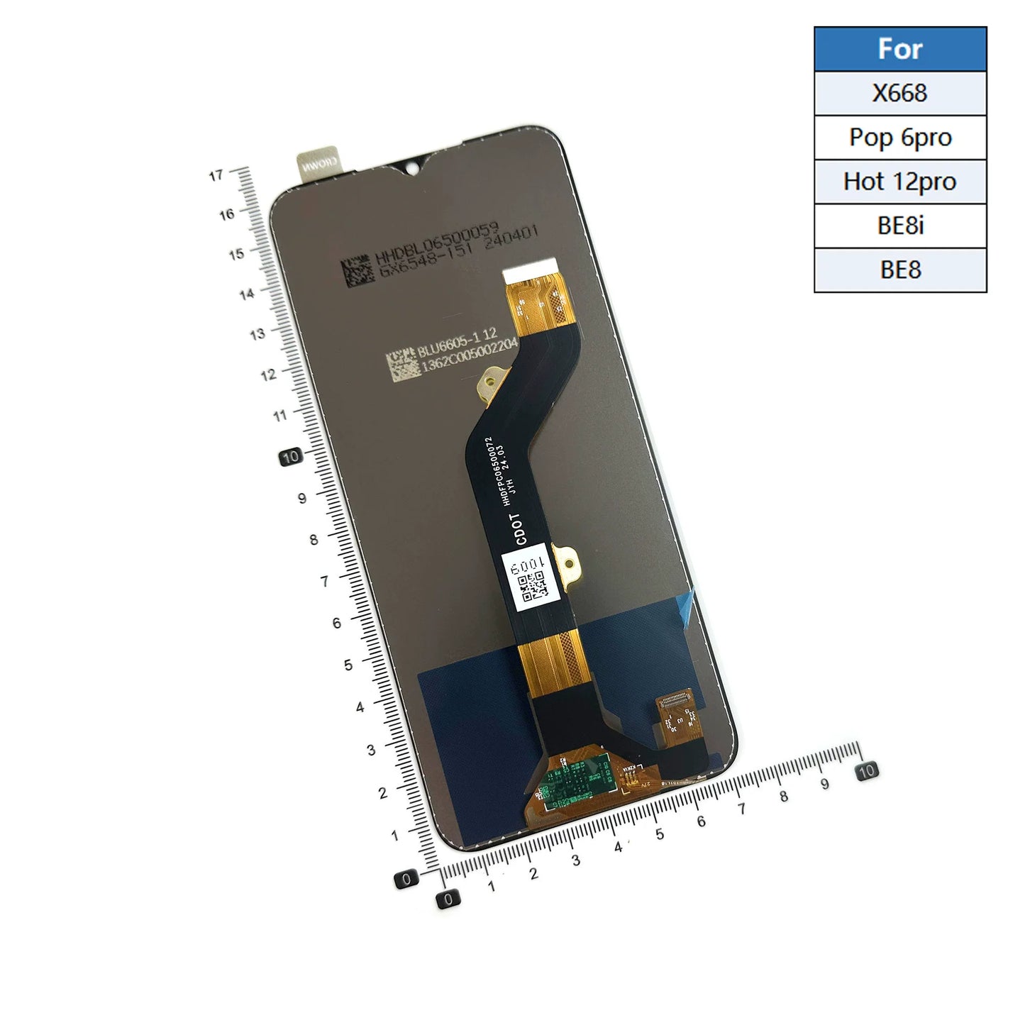 LCD Touch screen assembly for Tecno X665 X6512 X668 X6816 LG7 hot12 BE8 display screen