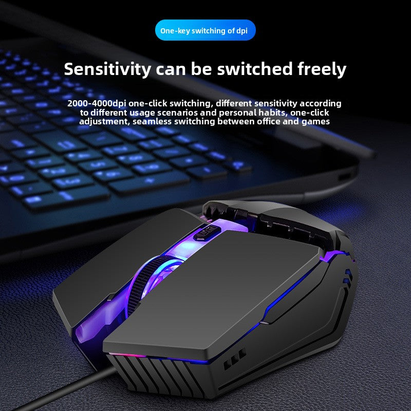 Hot Wheels Wired Mouse Macro Definition Metal Plate Emphasis Game Desktop Machinery E-sports Internet Cafe CFLOL Universal