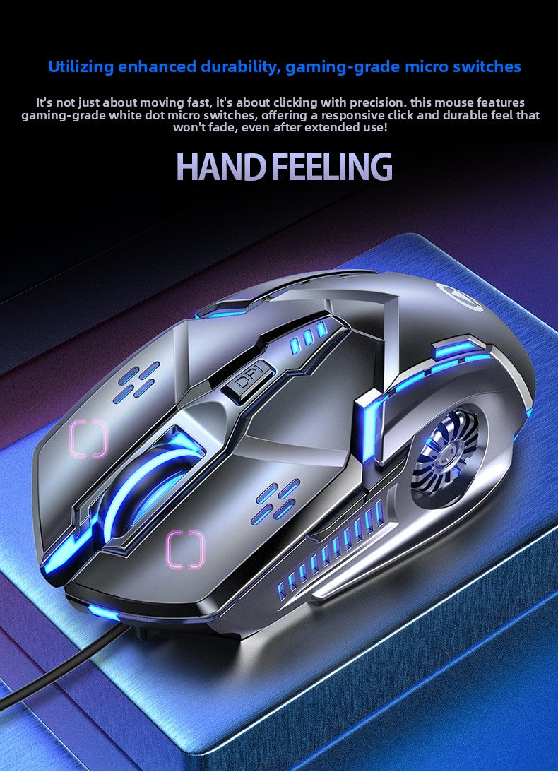 Silver engraving G5 wired mouse luminous game e-sports mechanical mute computer accessories
