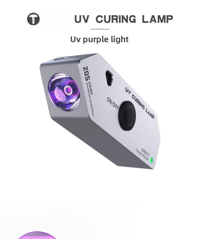 Mobile phone repair uv glue purple light curing light green oil three-second oil aluminum alloy LED double wick curing light