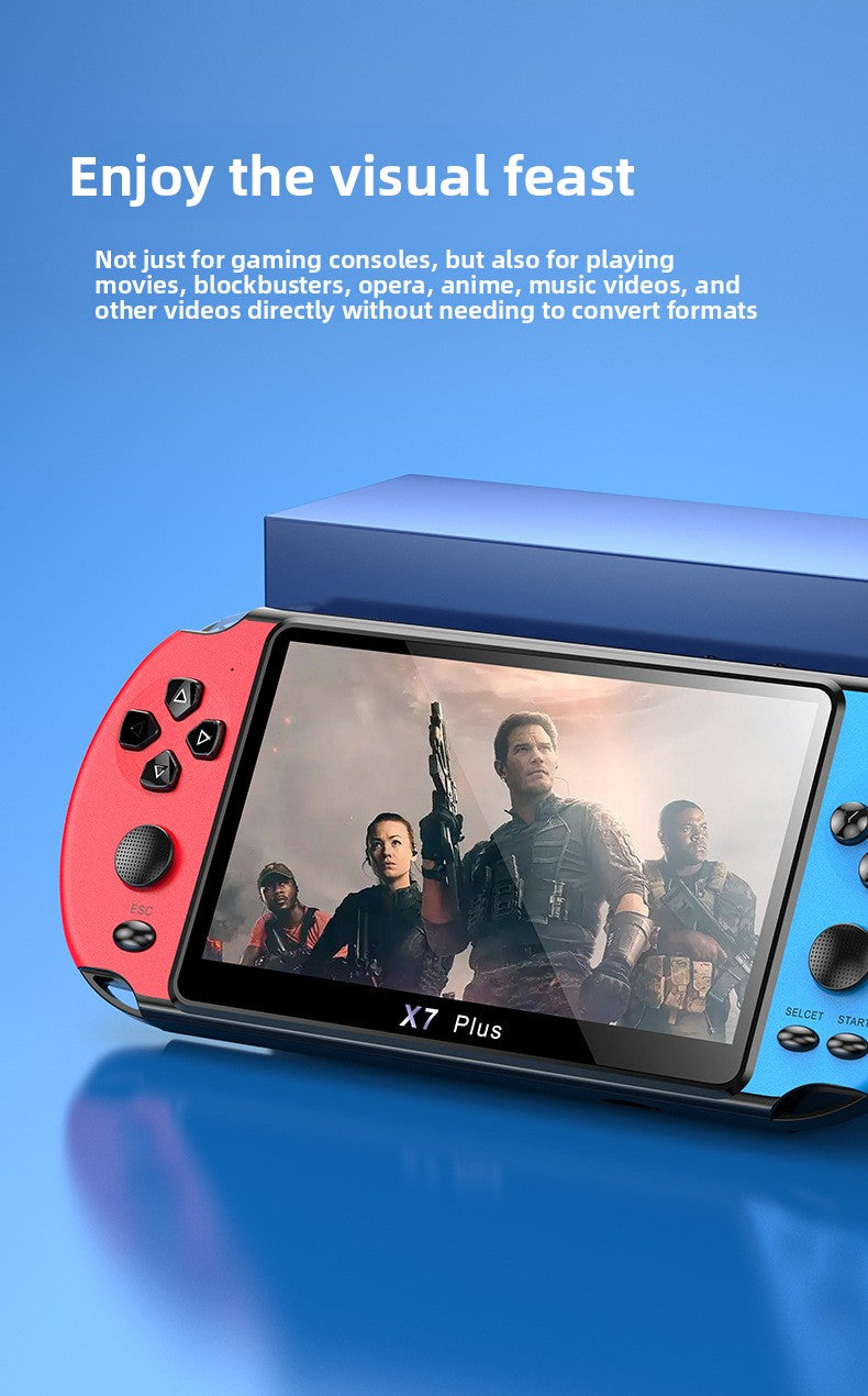 5.5" inch x7plus IPS HD Dual joystick 2000mAh rechargable gamepad games Handheld Game Player console retro nostalgic GBA handheld