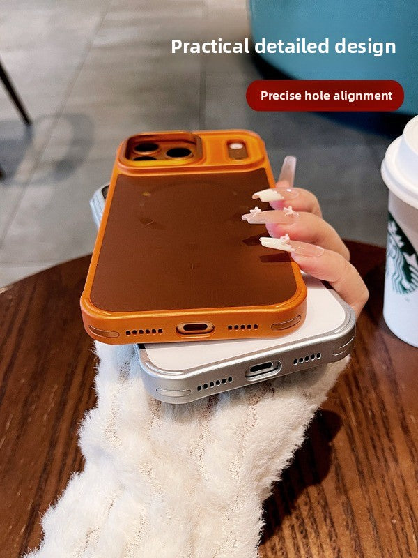 Frosted mesh Magnetic suction For iPhone 17promax mobile phone case New iPhone18Pro skin feel non-slip all-inclusive anti-drop 16Pro strong magnetic adsorption men's and women's shell Phone Accessories