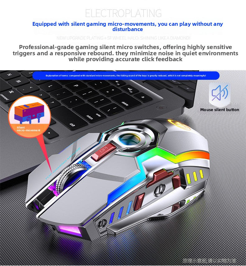 Silver Condor A5 wireless mouse, charging game RGB luminous silent computer accessories Amazon manufacturer private mold
