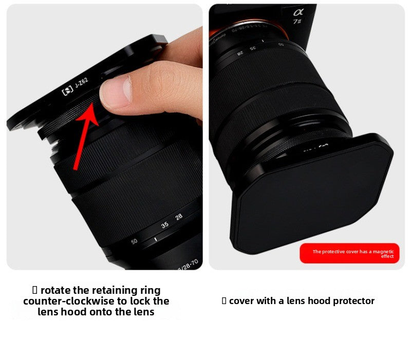 Square hood for Sigma 18-50/56 f1.4 Fuji 15-45/16 -50 lens 52/55/62 mm digital camera accessories