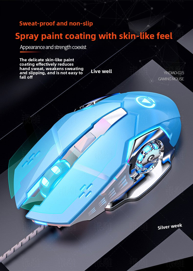 Silver Condor G15 mechanical game usb wired mouse silent luminous mouse computer accessories