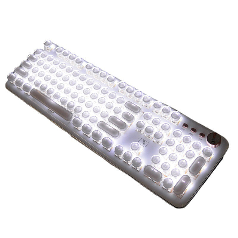 (Shipping fee not included) Forerunner Valentine's Day Crystal Ice Cube Mechanical Keyboard High Value Transparent Punk Wired Keyboard Office Game