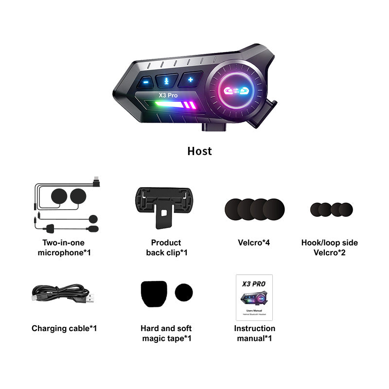 Riding Bluetooth waterproof noise reduction headset motorcycle helmet suitable for long-term use built-in microphone