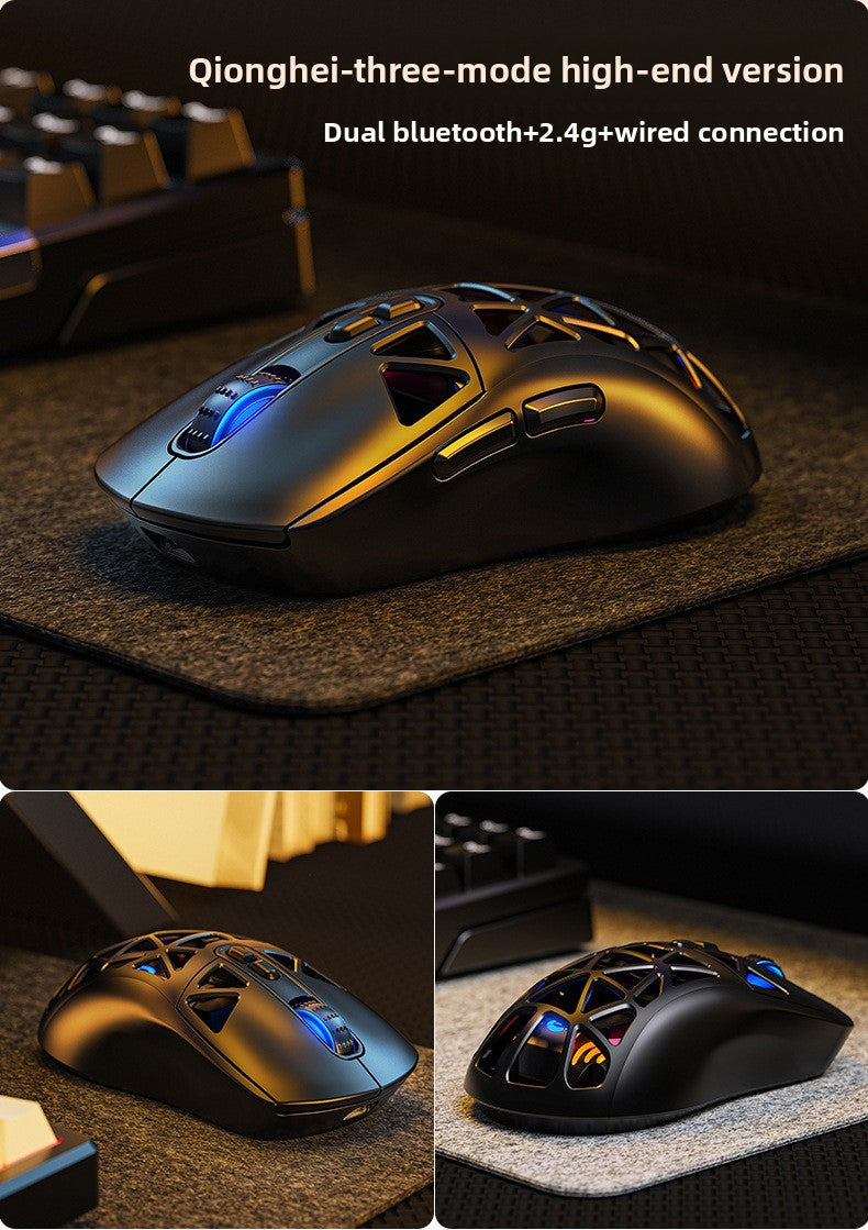 Silver carving G17 lightweight hole mouse Bluetooth wireless three-mode game e-sports computer RGB wired