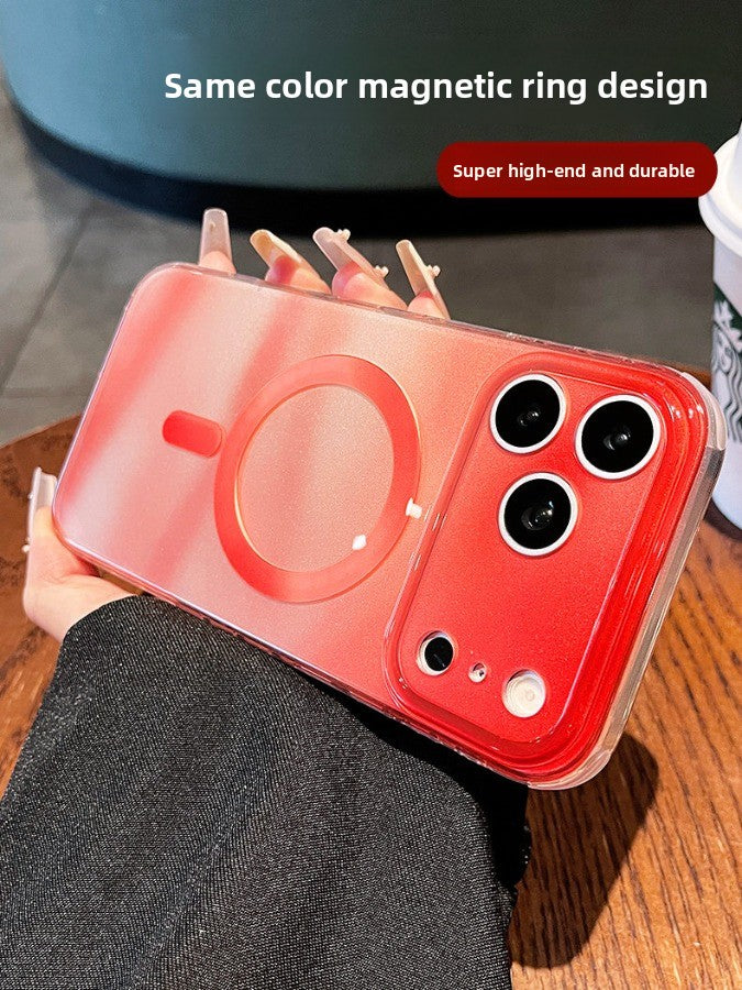 Smudge magnetic suction for iPhone 17promax mobile phone case New iPhone16 smudge glass gradual change glitter magnetic suction protective case 15pro soft fog back plate case Phone accessories