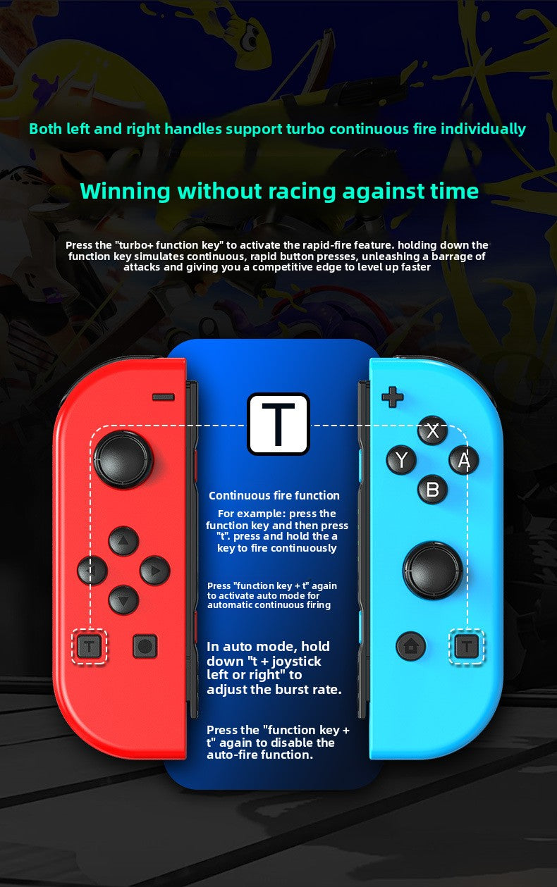 Switch joycon left and right gamepad colorful RGB light effect wake up 5.2 Bluetooth vibration somatosensory